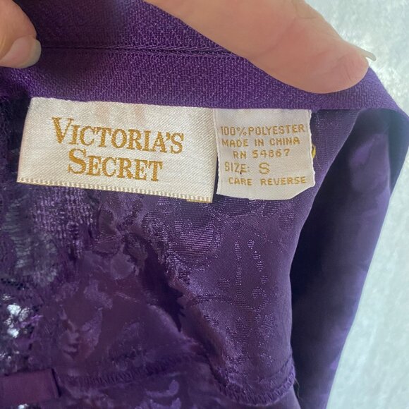 Victorias Secret Small Vintage Purple Satin & Lace Bodysuit Bows Sexy Gold Label - Picture 5 of 16